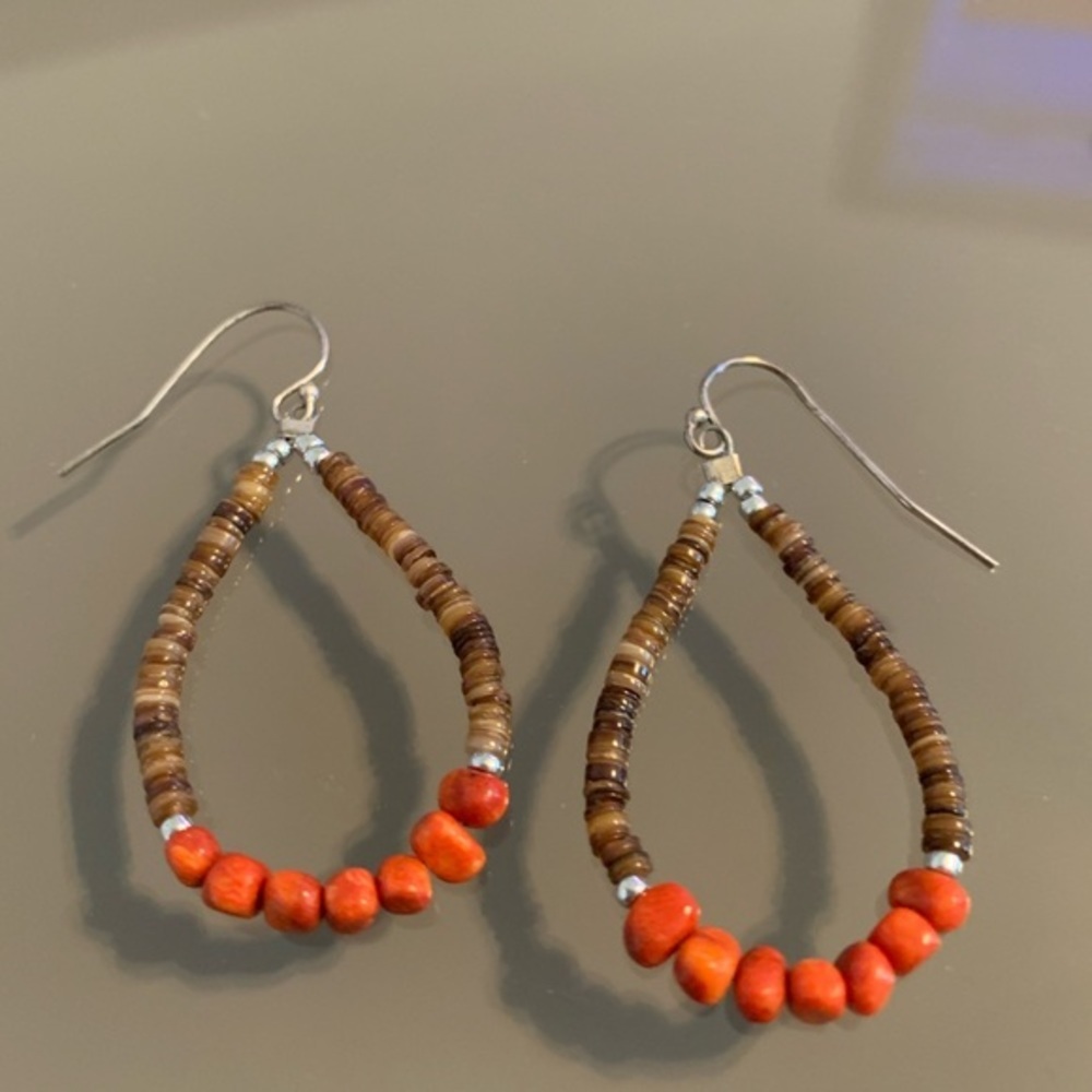 Drop Hoop earrings - Picture 3 of 4